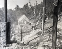 Mt. Lowe Tavern after historic fire, Los Angeles County, 1936