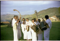 Kota men playback music after listening to a 1938 recording by A. A. Bake, Kollimalai (India), 1984