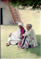 Toda men wearing traditional Toda textiles, Udagamandalam (India), 1984