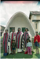 Toda women and girls wearing traditional Toda shawls, Udagamandalam (India), 1984
