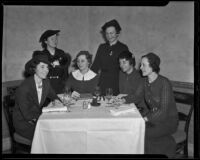 Wynn Todd, Anne Erne, Marjory Davies, Marjorie Albee, Irene Unicume, and Elsie A. Miller, members of the Velada Club, Los Angeles, 1936