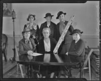 Nurses Anna C. Jamme, Nellie M. Porter, Helen Halvorsen, Lois Burnett, Elizabeth Rohrbach, Agnes Talcott, Los Angeles, 1936