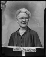 Minnie Mollie Townsend, wife of Dr. F. E. Townsend, pension lecturer, 1936 (copy photo)