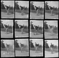 Jimmie Hines, golfer, on a golf course, Los Angeles, 1930s