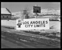 Los Angeles City Limits sign in Reno, Nevada, 1936