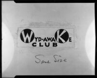 Sketch of the logo of the Wyd-Awake Club, 1936