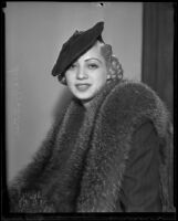 Sue Donner to testify as a defense witness, Los Angeles, 1936