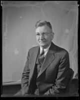 Edward E. Blake, national chairman of the Prohibition Party, Los Angeles, 1936