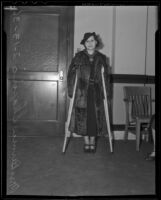Bernice Shapiro seeking $16,000 settlement for an automobile accident, Los Angeles, 1936