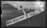 A stolen and crashed plane, Mint Canyon, Santa Clarita, 1936