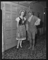 Miriam Van Court and William R. Millar in costume for the Bachelors’ Mardi Gras Ball at the Biltmore, Los Angeles, 1936