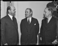 Elks members Michael Shannon, James T. Hallinan and J. E. Masters, Los Angeles, 1936