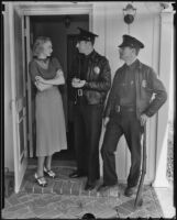 Virginia Bruce Gilbert and Officers O’Louis and Glavey, Los Angeles, 1936