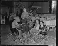 Friday Morning Club Juniors members arrange flowers, 1936