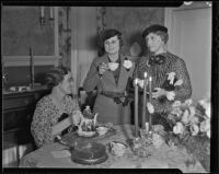 Los Angeles High School P. T. A. members drink tea, Los Angeles, 1936