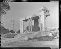 Entrance to school on 61st and Figueroa Street before being demolished, Los Angeles, 1936