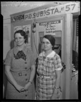 Mrs. May W. Steele and Mrs. L'Marie Minter, victims of post office robbery, Los Angeles, 1936