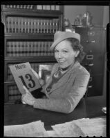 Yvonne Morris is denied annulment on Friday the 13th, Los Angeles, 1936