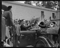 President Franklin D. Roosevelt greeted at California Pacific International Exhibition, San Diego, 1935