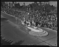 "Rose Queen" float at the Tournament of Roses Parade, Pasadena, 1936