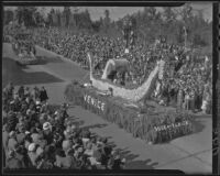 "Gondola" float at the Tournament of Roses Parade, Pasadena, 1936