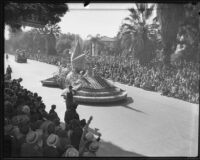 "Remember the Alamo" float at the Tournament of Roses Parade, Pasadena, 1936