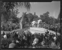 Tribute float to Will Rogers at the Tournament of Roses Parade, Pasadena, 1936