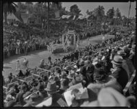 "Chinese Empress" float in the Tournament of Roses Parade, Pasadena, 1936