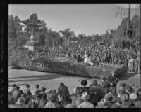 "Pilgrim Days" float at Tournament of Roses Parade, Pasadena, California, 1936