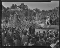 "Cleopatra" float at the Tournament of Roses Parade, Pasadena, 1936