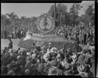 "Stanford University" float at the Tournament of Roses Parade, Pasadena, 1936