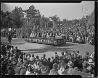 "Vanishing Race" float at the Tournament of Roses Parade, Pasadena, 1936