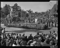 Metropolitan Water District float at the Tournament of Roses Parade, Pasadena, 1936