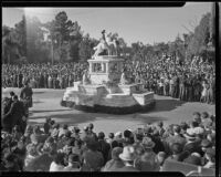 Inglewood's "Pioneer Memorial" float at the Tournament of Roses Parade, Pasadena, 1936