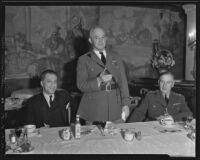 Harry Wetzel, Brigadier General H. H. Arnold, and Brigadier General W. P. Story at the Army and Navy Club, Los Angeles, 1936