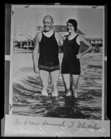 Samuel T. Whittaker and Ethel E. Whittaker at a beach, 1936 (copy photo)