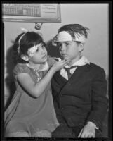 Child film actors Alberta Dugan and Dickie Jones were injured in a car accident, Los Angeles, 1936