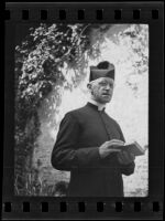 Father Arthur John Hutchinson at Mission San Juan Capistrano, San Juan Capistrano, 1936