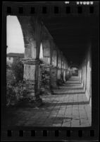 Corridor and arches of Mission San Juan Capistrano, San Juan Capistrano, 1936
