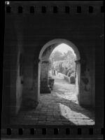 Corridor and arches of Mission San Juan Capistrano, San Juan Capistrano, 1936