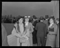 Lois Wilson and Ethel V. Mars at the racetrack, Arcadia, 1936