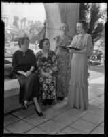 Catholic Women's Club members Wilma H. Jantzen, Mrs. Ernest Alexander, Jean Louise Glatt and Mary A. Pearl Byra