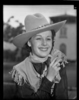 Gladyce Hoffman, candidate for rodeo day queen at California Pacific International Exposition, 1936