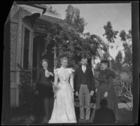 Bendixon family pose for H. H. West's camera, Los Angeles, about 1900