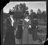 Daisy Conner, the Bendixon sisters, and another woman pose, Los Angeles, about 1900