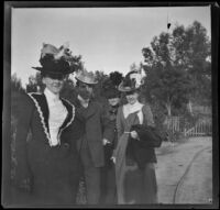 H. H. West, Daisy Conner, and the Bendixon sisters pose together, Los Angeles, about 1900