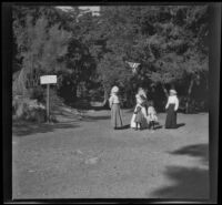 Elizabeth and Frances West with Mary West, Wilhelmina West and another woman, Mount Baldy,  1914