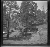 Wells cabin undergoing construction, Big Bear, 1932
