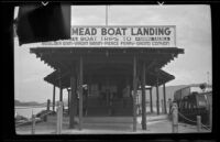 Lake Mead Boat Landing hut, viewed from the dock, Boulder City vicinity, 1939