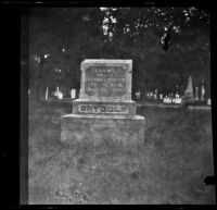 Gravestone of Fanny Jane West Brydolf, Burlington, 1900